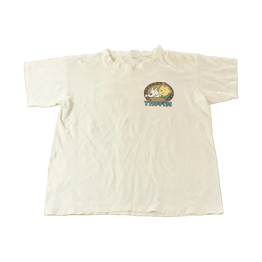 Vintage 1990s Tintin The Blue Lotus Graphic T-Shirt Men's Large - Image 2