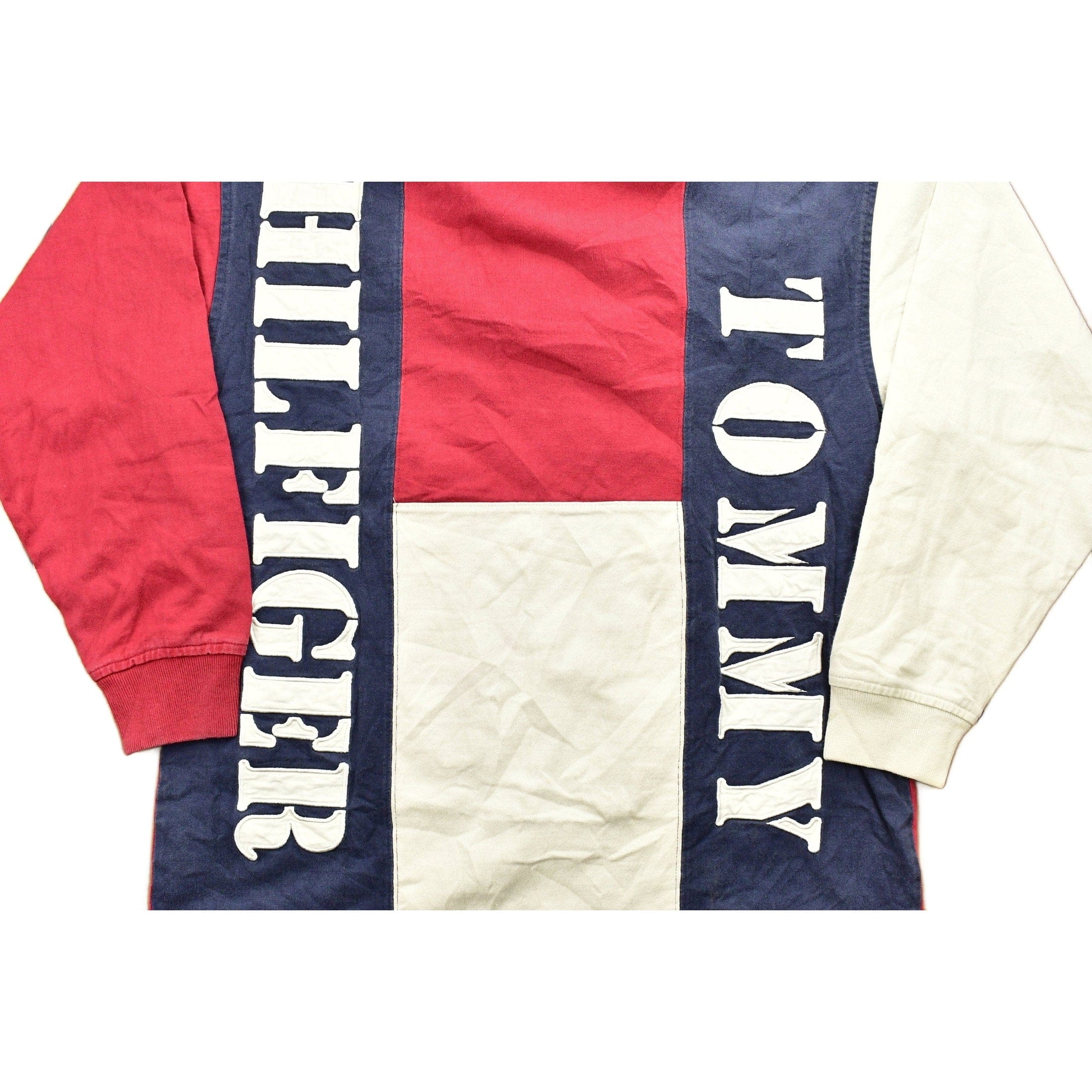 Vintage 1990s Tommy Hilfiger American Flag Rugby Shirt Classic - Image 2