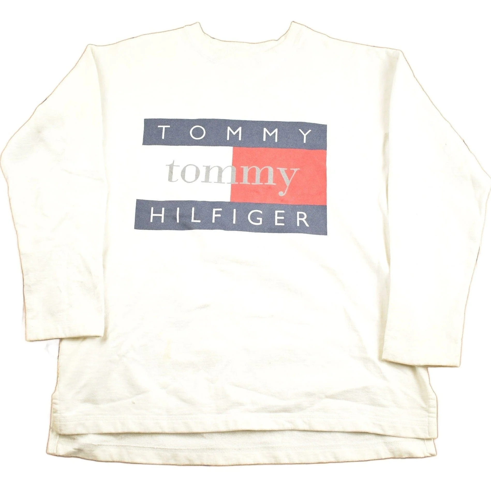 Vintage 1990s Tommy Hilfiger Big Flag Crewneck Sweatshirt Men's Medium