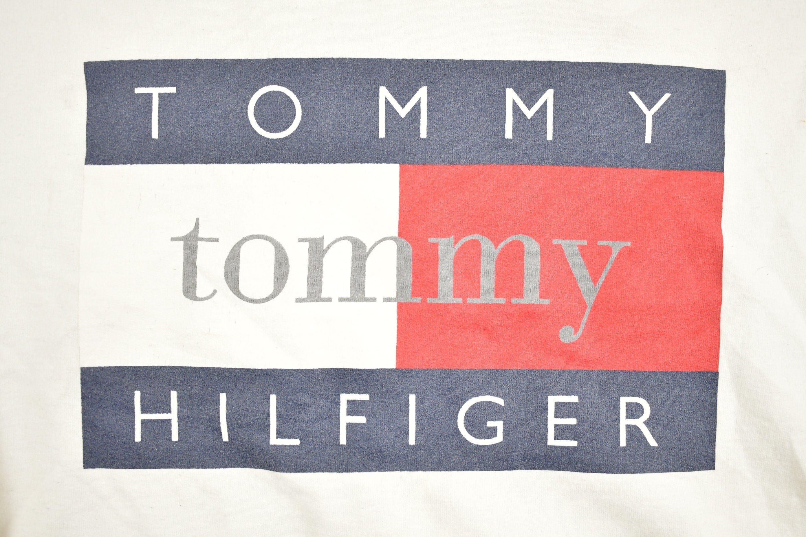 Vintage 1990s Tommy Hilfiger Big Flag Crewneck Sweatshirt Men's Medium - Image 3