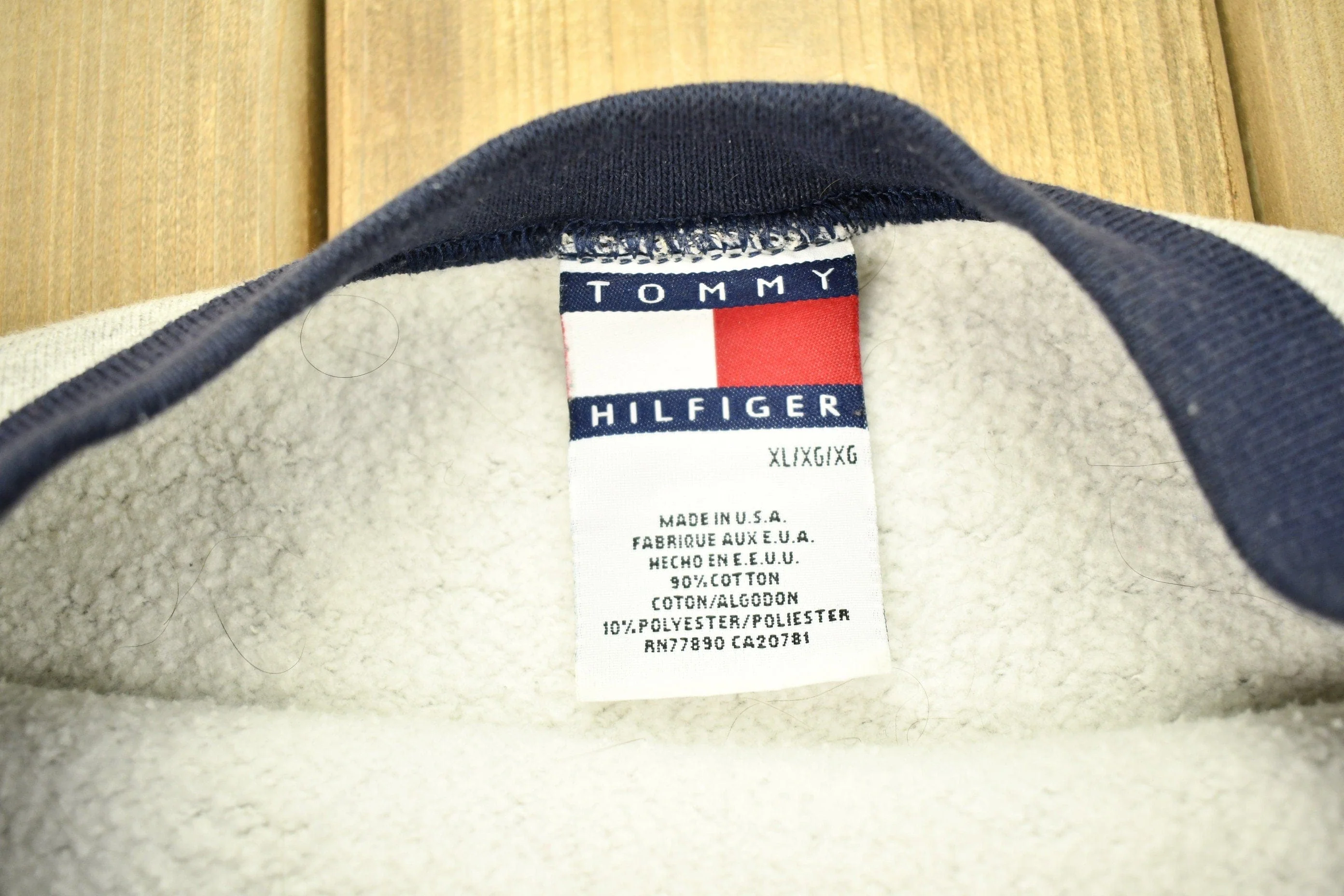 Vintage 1990s Tommy Hilfiger Big Flag Crewneck Sweatshirt Made In USA Men's XL - Image 5