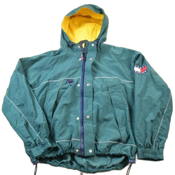 Vintage 1990s Tommy Hilfiger Big Flag Full Zip Windbreaker Jacket Men's Large