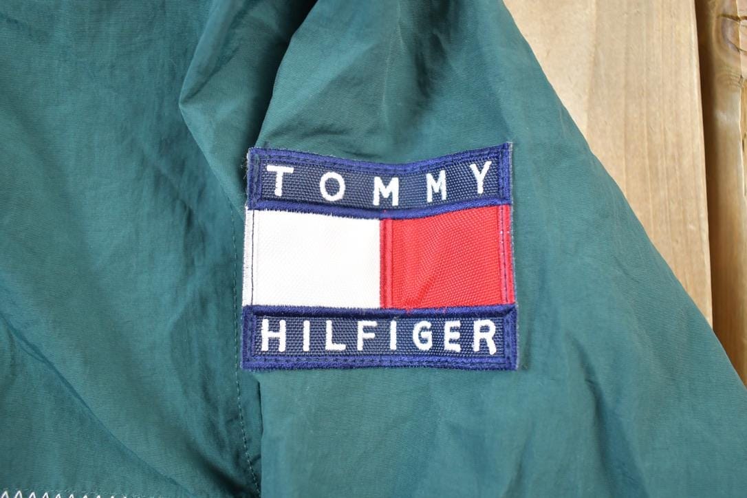 Vintage 1990s Tommy Hilfiger Big Flag Full Zip Windbreaker Jacket Men's Large - Image 4