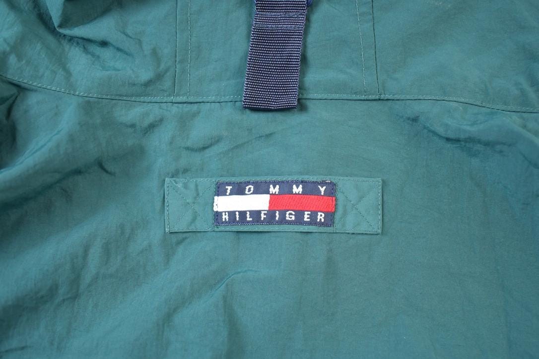 Vintage 1990s Tommy Hilfiger Big Flag Full Zip Windbreaker Jacket Men's Large - Image 5