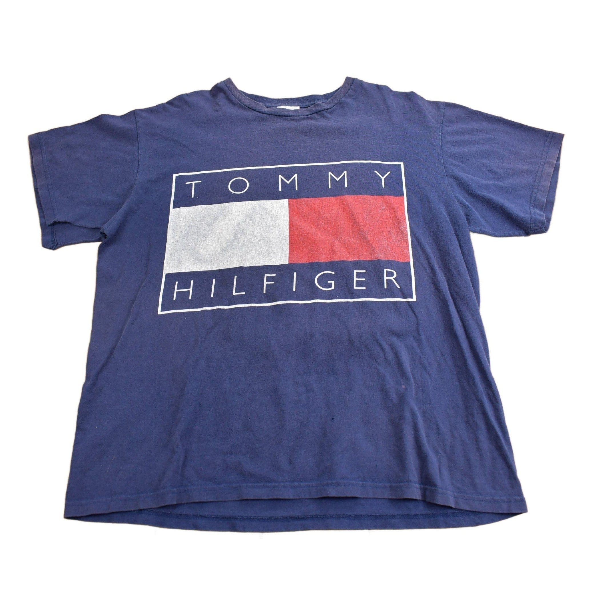 Vintage 1990s Tommy Hilfiger Big Flag Graphic T Shirt Men's XL