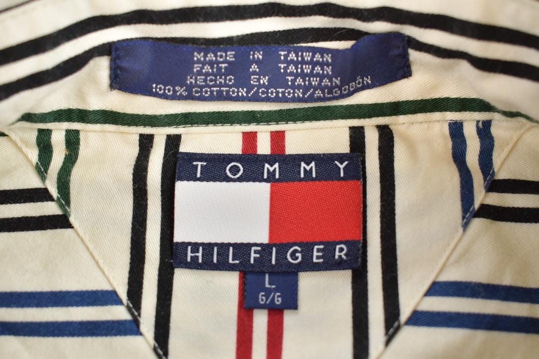 Vintage 1990s TOMMY HILFIGER Blank Button Up Shirt Men's Large - Image 3