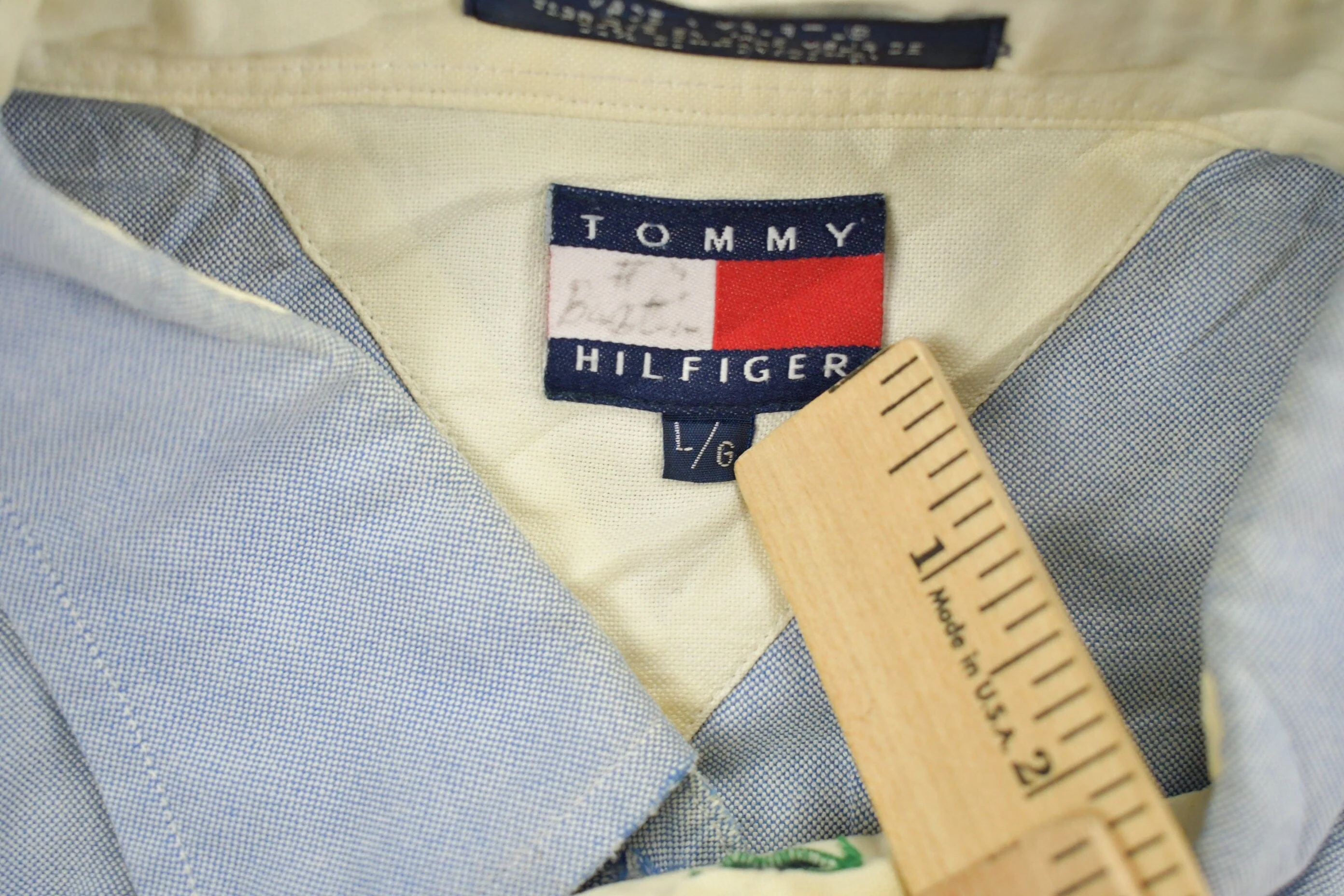 Vintage 1990s Tommy Hilfiger Blank Button Up Shirt Men's Large - Image 6