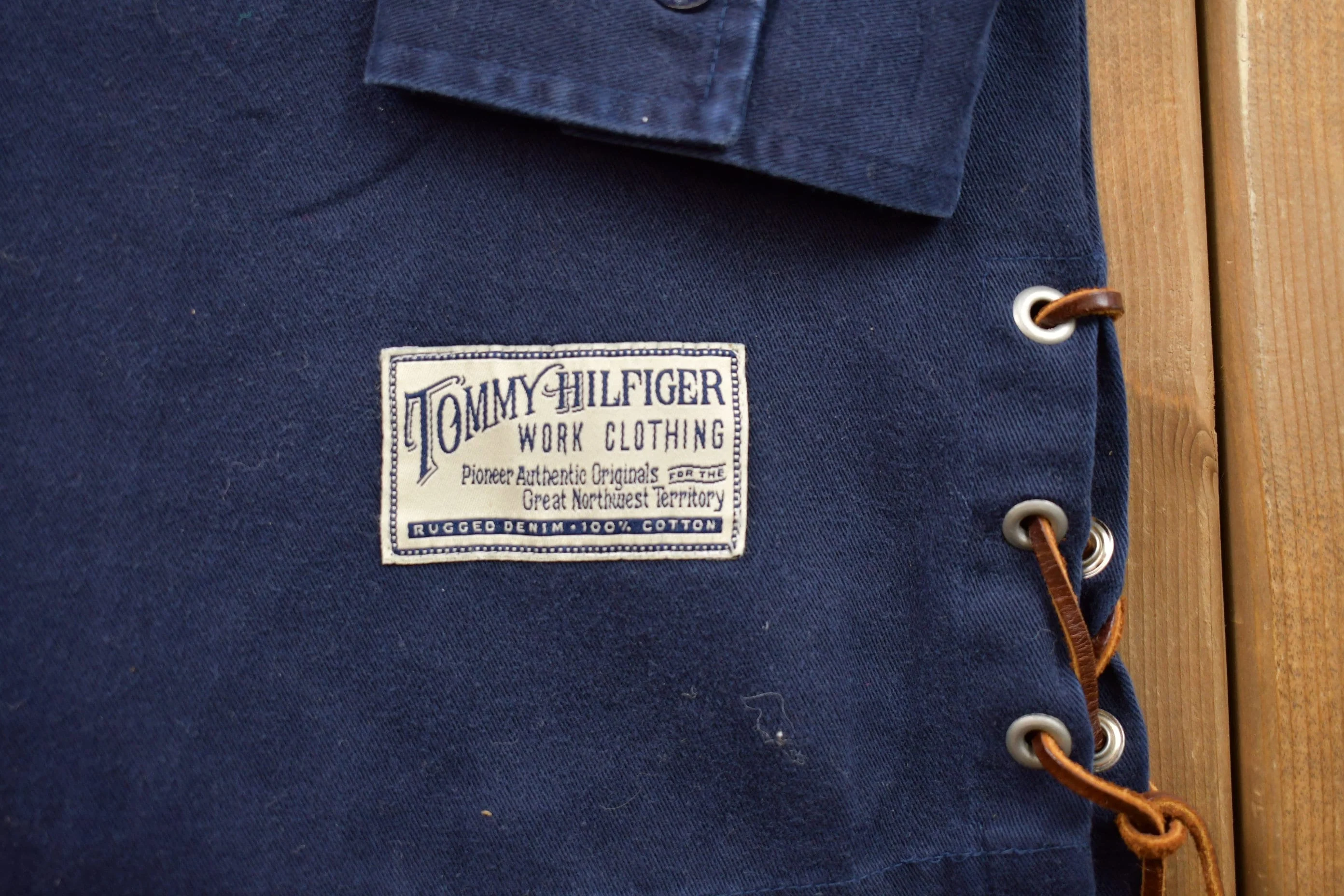 Vintage 1990s Tommy Hilfiger Blank Over Shirt Men's L - Image 4