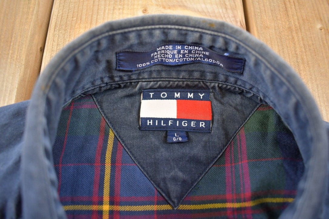 Vintage 1990s Tommy Hilfiger Button Up Shirt Men's Large - Image 6