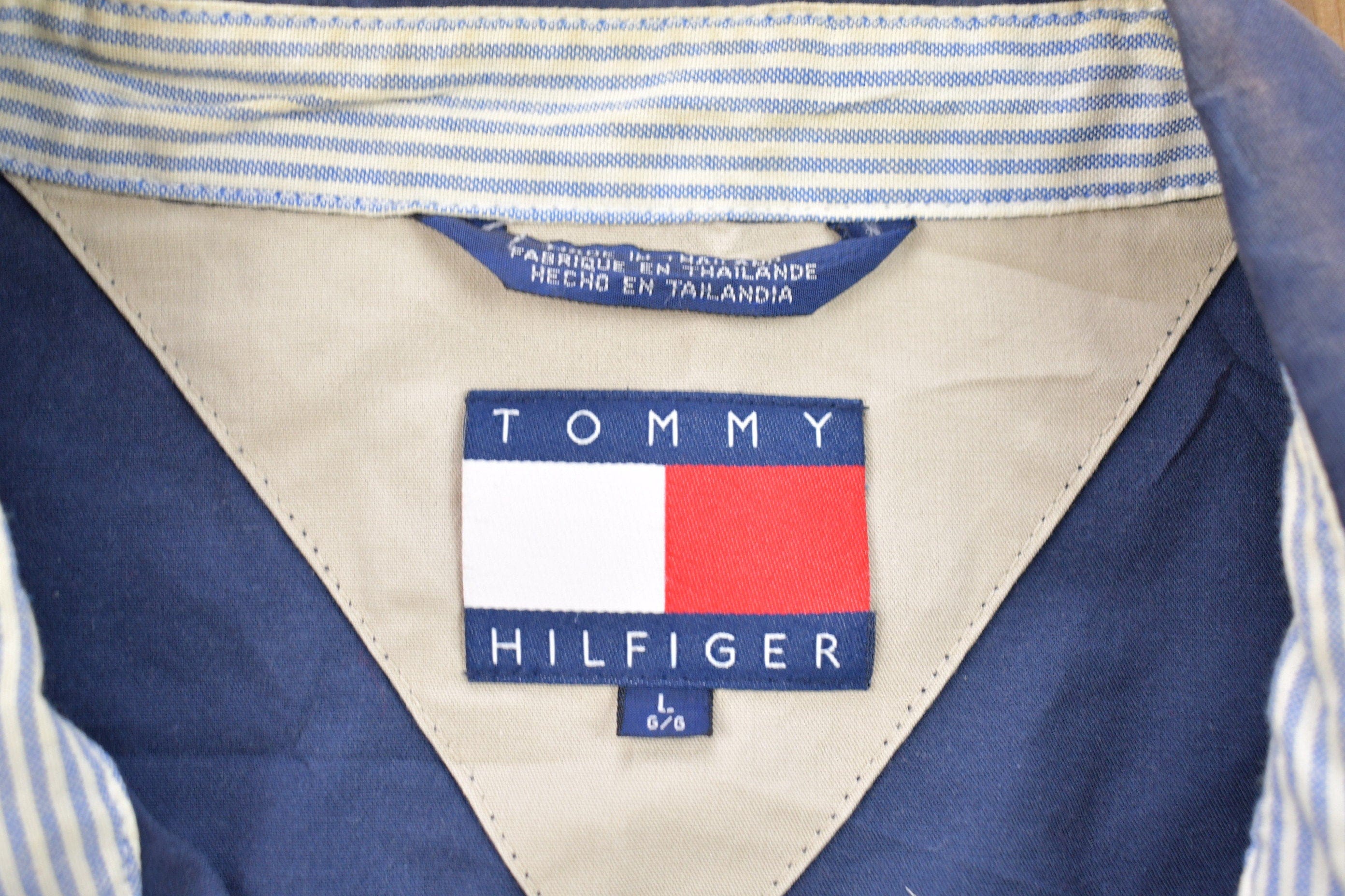Vintage 1990s Tommy Hilfiger Canvas Golf Jacket Men's Large - Image 4