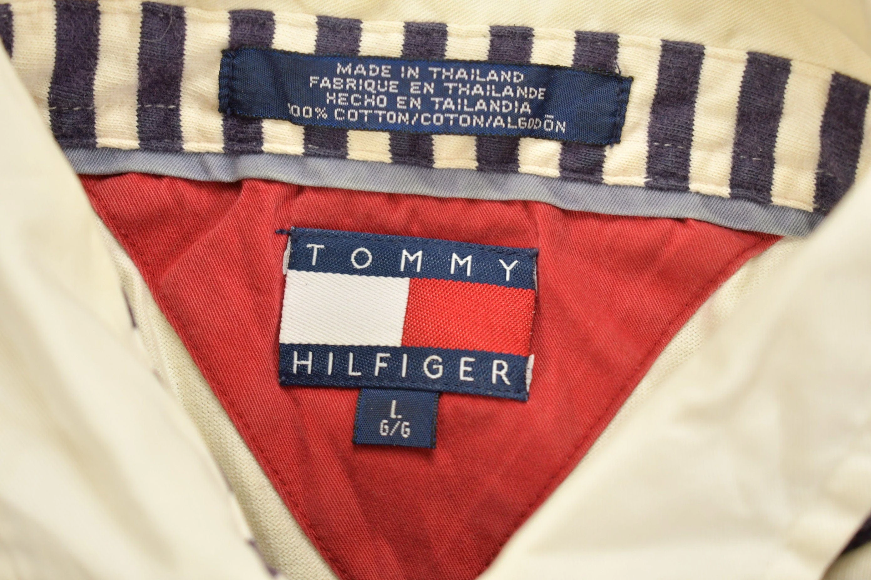 Vintage 1990s Tommy Hilfiger Crest Logo Polo Shirt Men's Large - Image 7