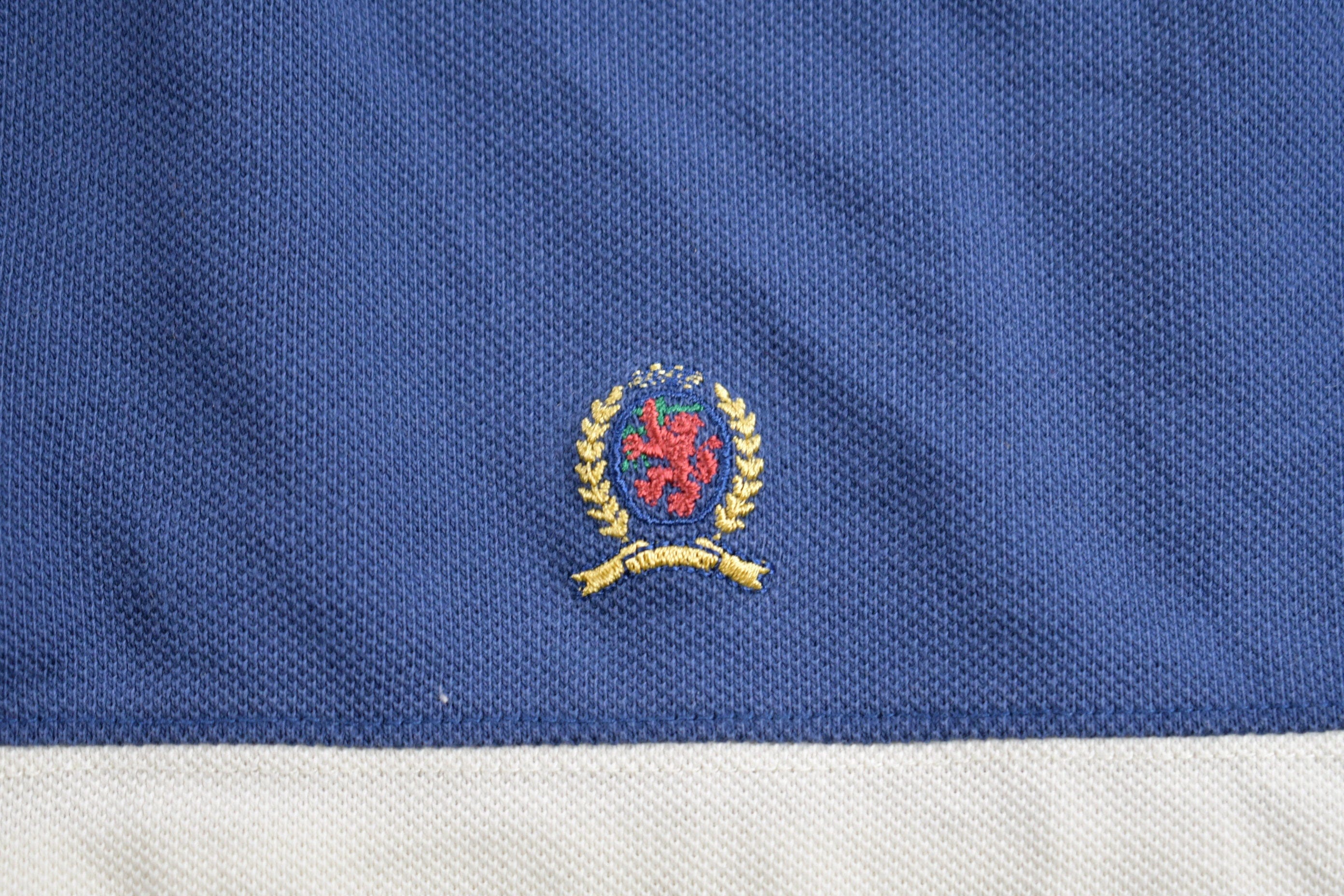 Vintage 1990s Tommy Hilfiger Crest Logo Polo Shirt Men's XL - Image 4