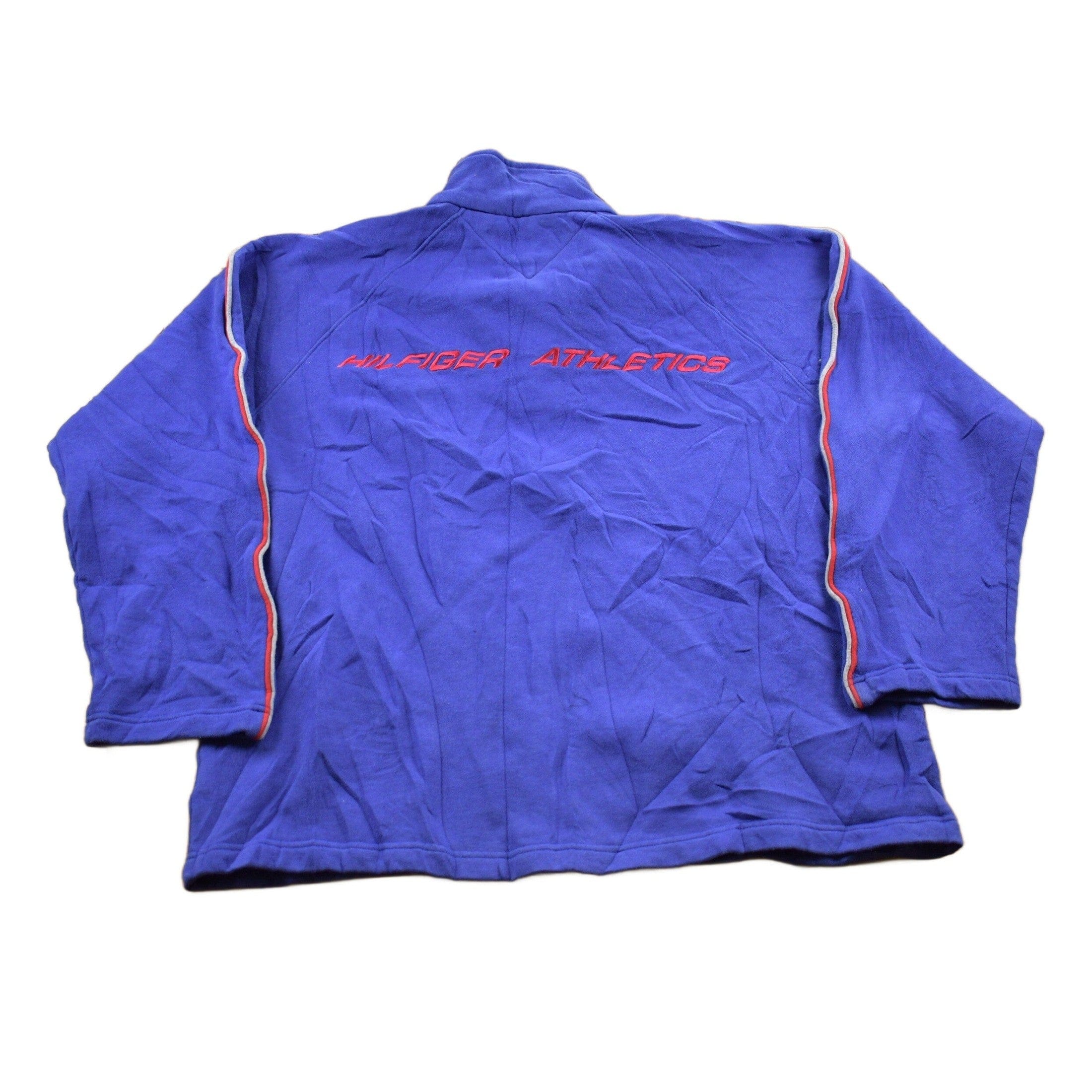 Vintage 1990s Tommy Hilfiger Embroidered Fleece Pullover Sweater Men's Large