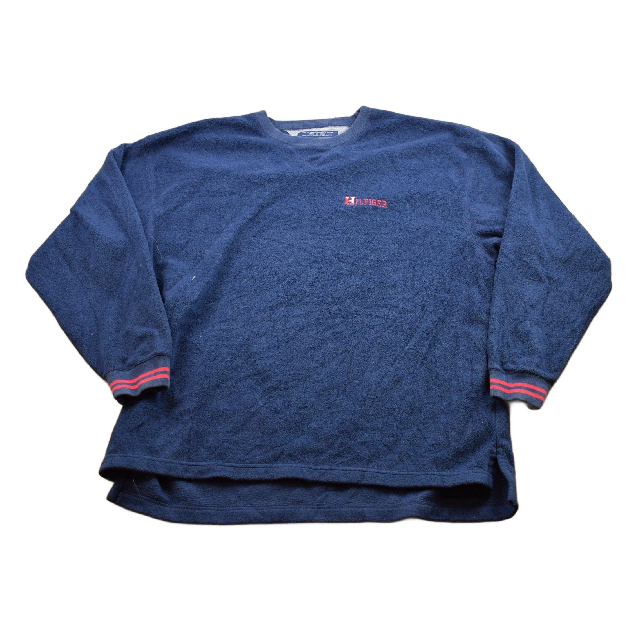 Vintage 1990s Tommy Hilfiger Embroidered Fleece Sweater Men's XL