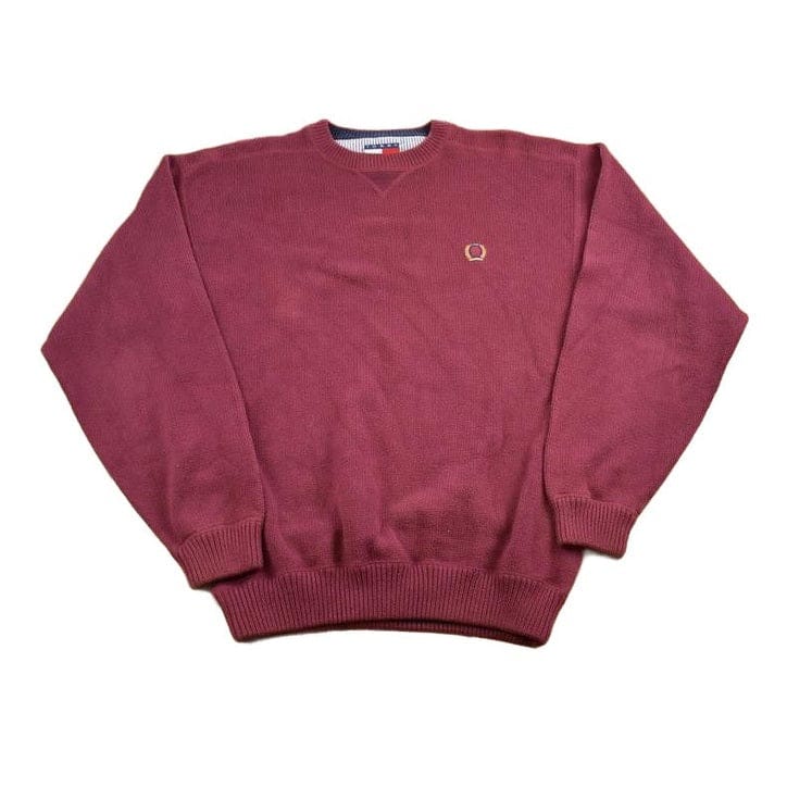 Vintage 1990s Tommy Hilfiger Embroidered Knit Crewneck Sweater Men's Large