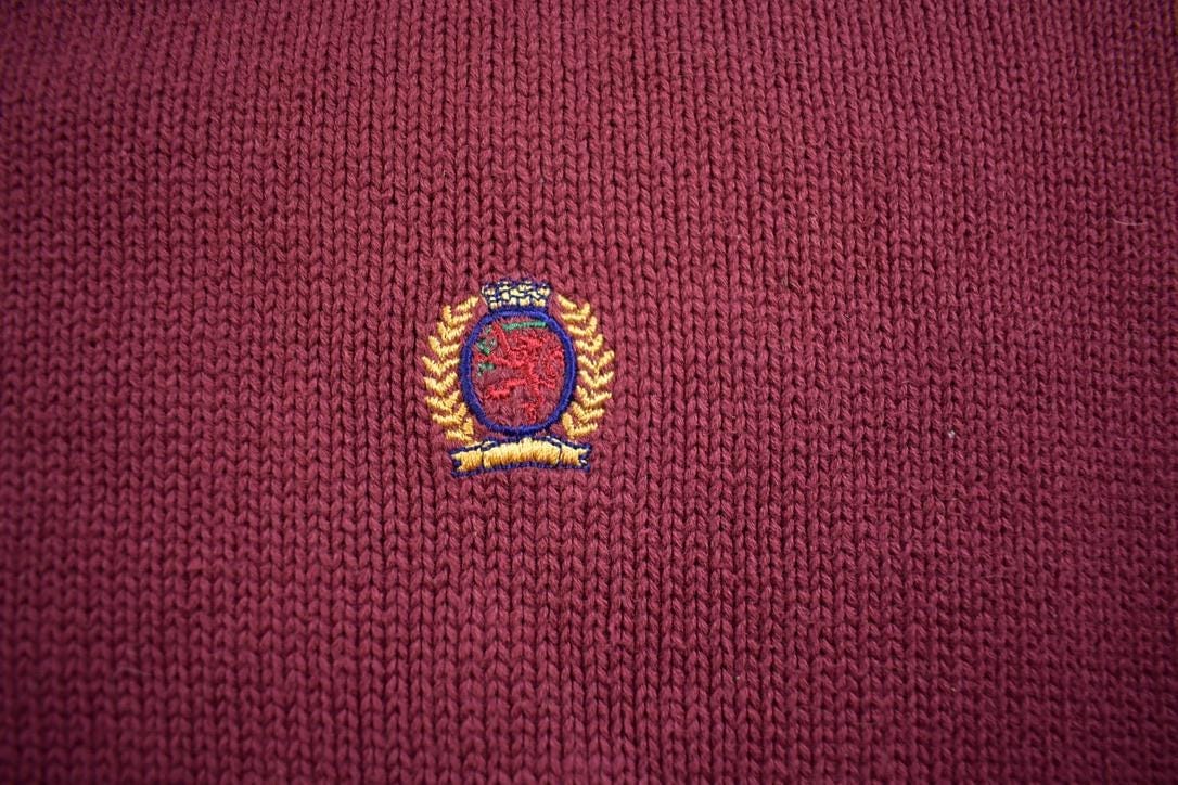 Vintage 1990s Tommy Hilfiger Embroidered Knit Crewneck Sweater Men's Large - Image 3