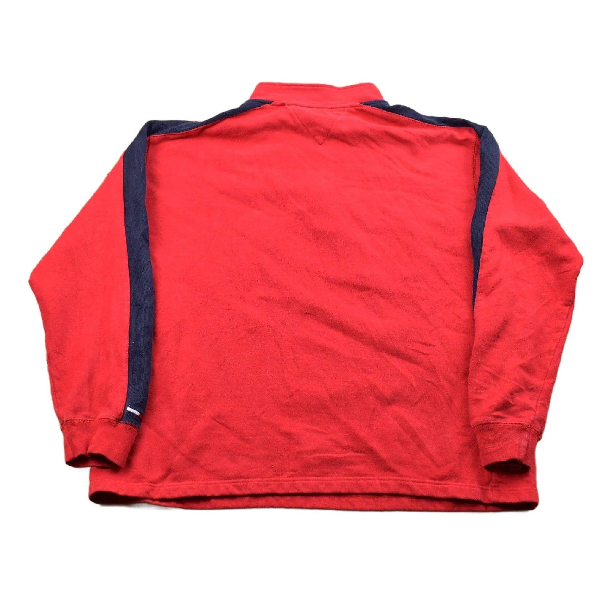 Vintage 1990s Tommy Hilfiger Embroidered Quarter Zip Sweatshirt Men's Medium - Image 2