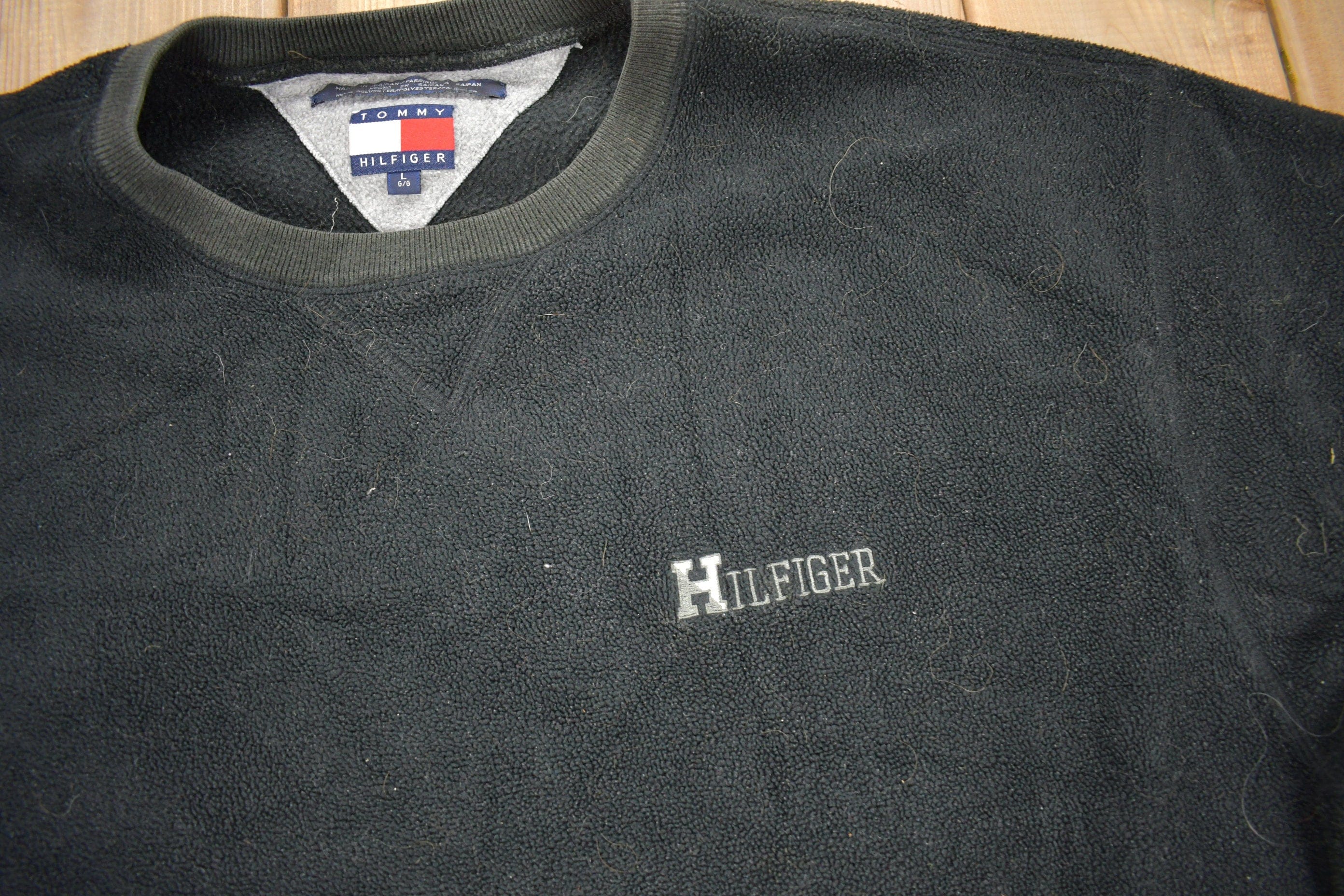 Vintage 1990s Tommy Hilfiger Fleece Crewneck Sweatshirt - Image 3