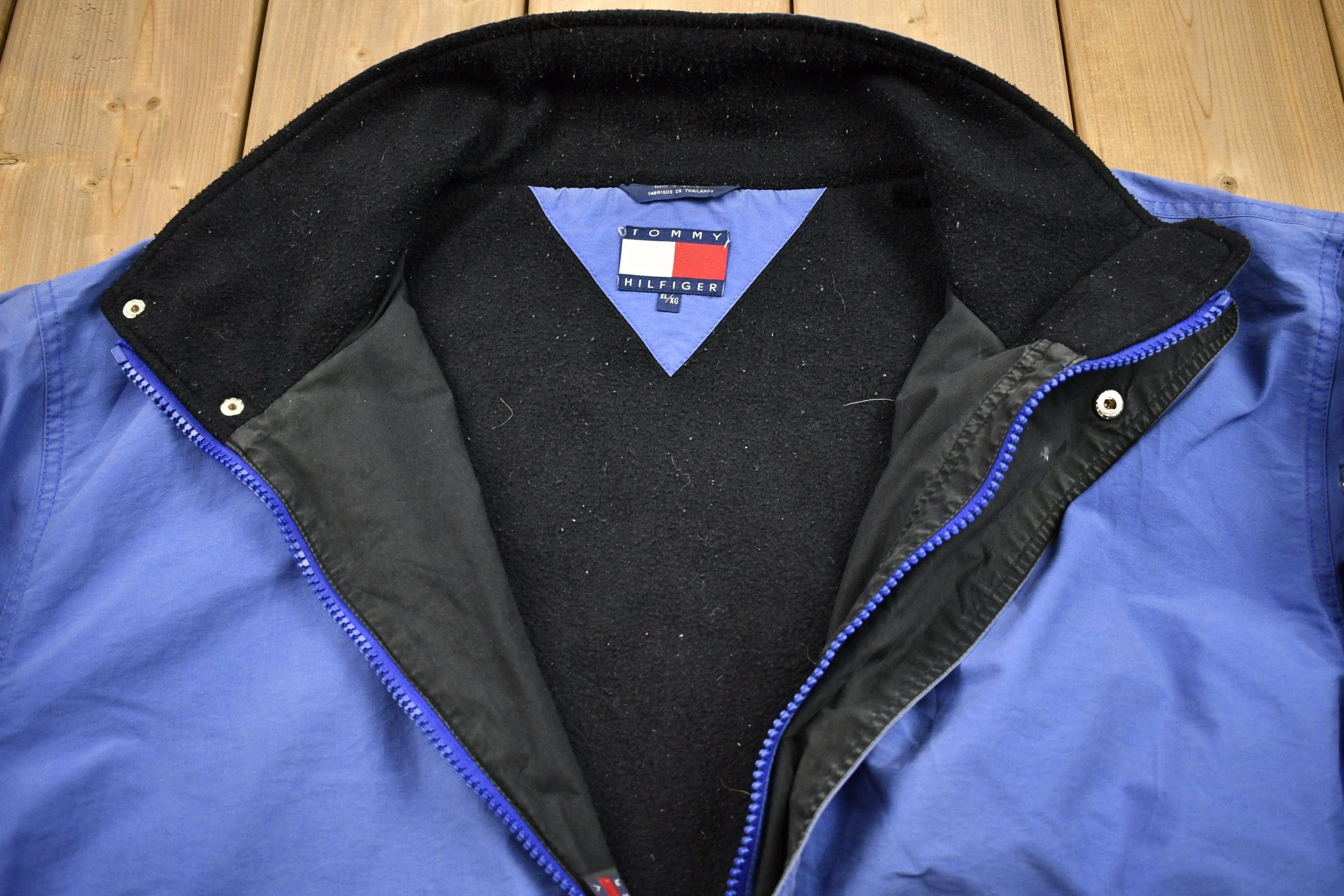 Vintage 1990s Tommy Hilfiger Fleece Lined Jacket Men's XL - Image 6