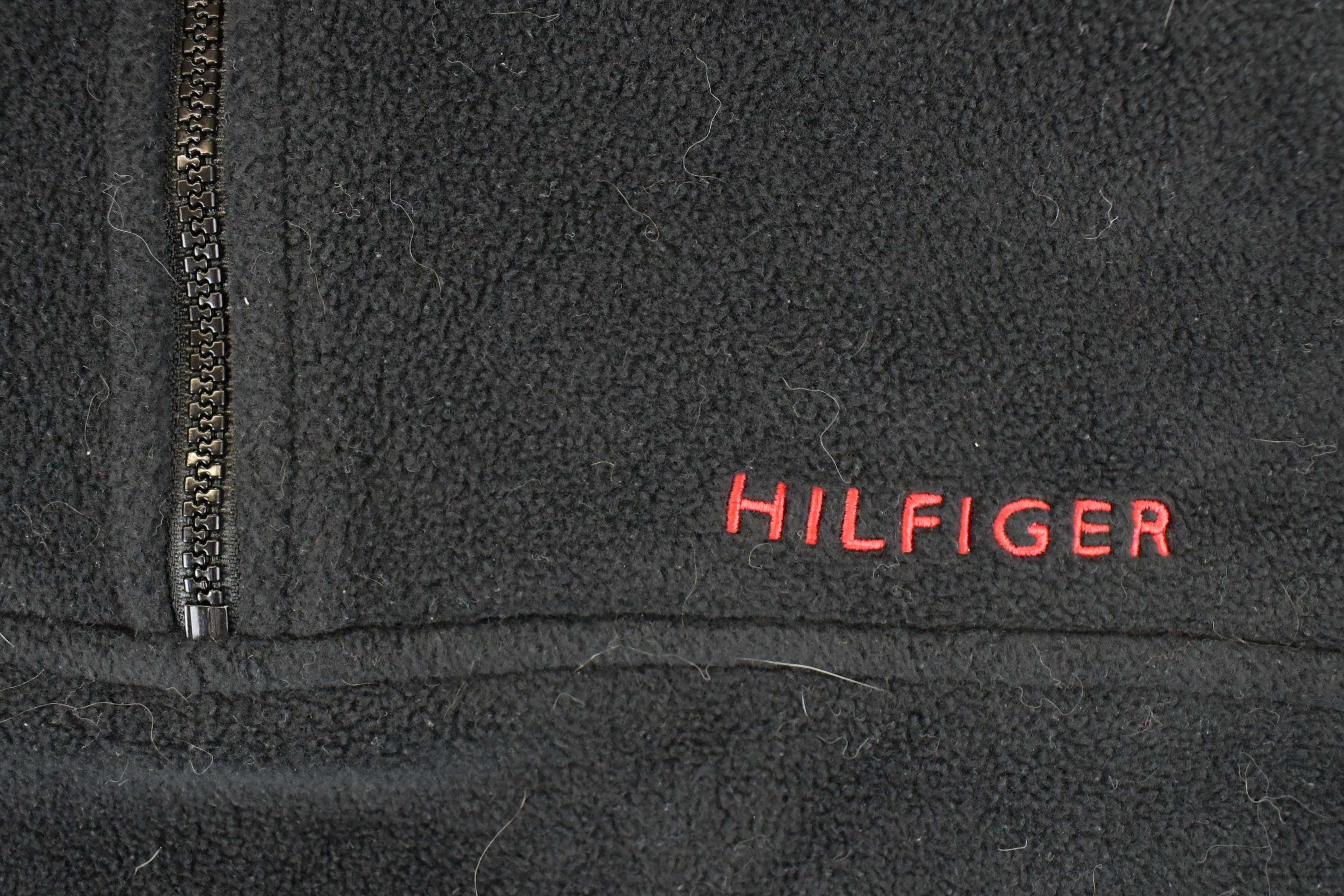 Vintage 1990s Tommy Hilfiger Quarter Zip Fleece Outdoorsman Sweater Men's L - Image 4