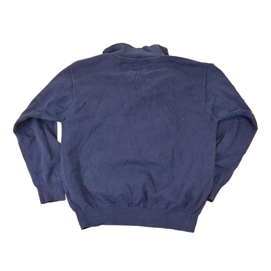 Vintage 1990s Tommy Hilfiger Quarter Zip Knit Sweater Mens L - Image 2