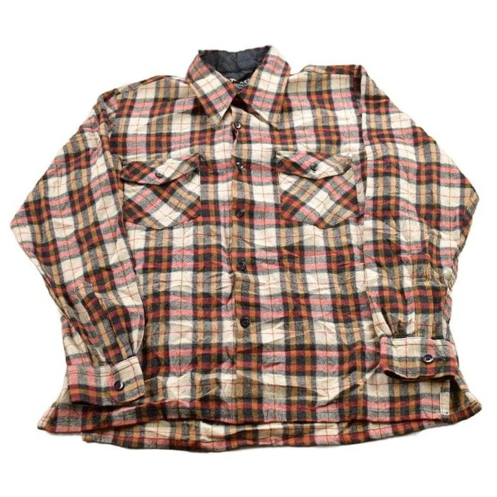 Vintage 1990s Topaz Plaid Wool Flannel Button Up Shirt Men's Medium