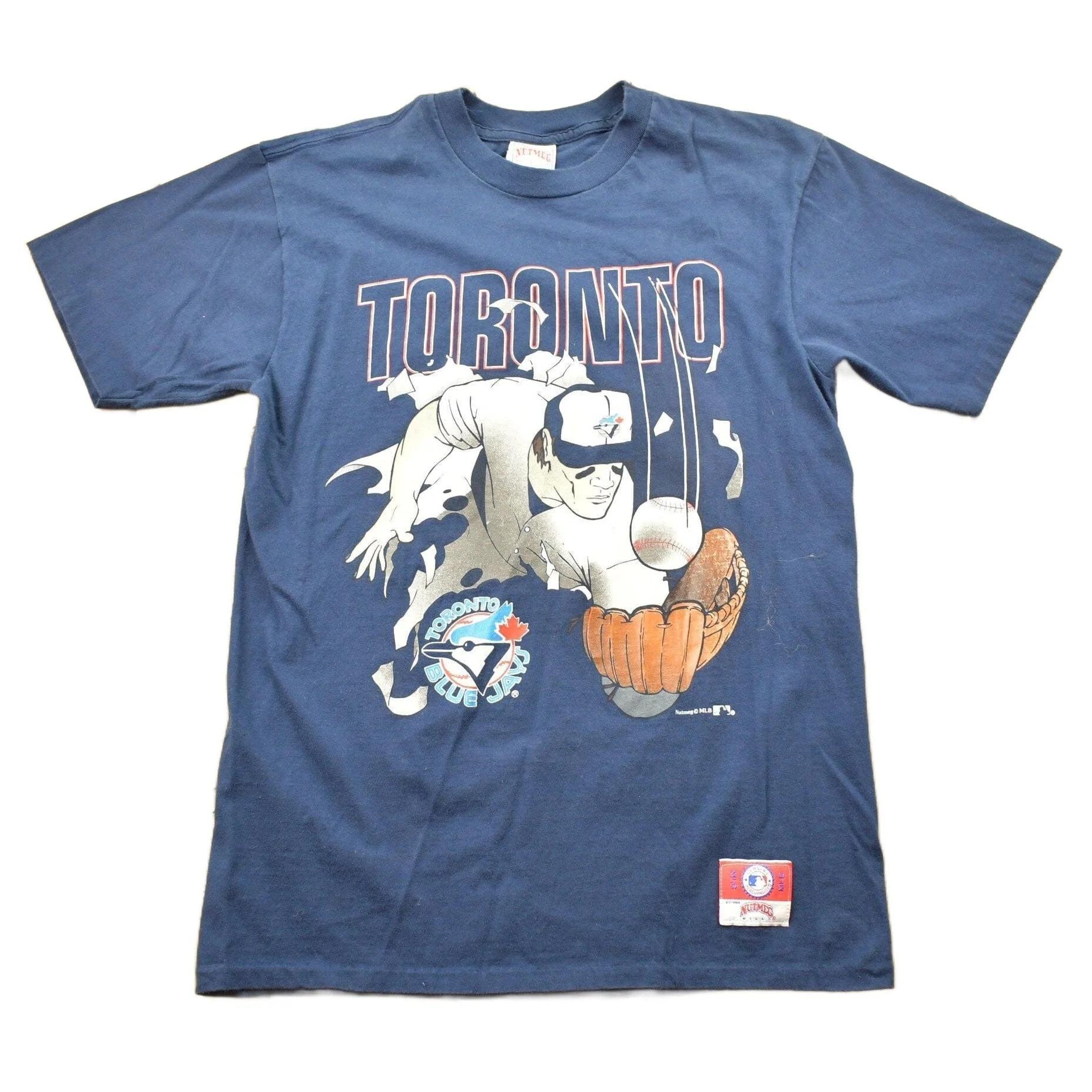 Vintage 1990s Toronto Blue Jays MLB Baseball Nutmeg T Shirt Sportswear Men's Medium