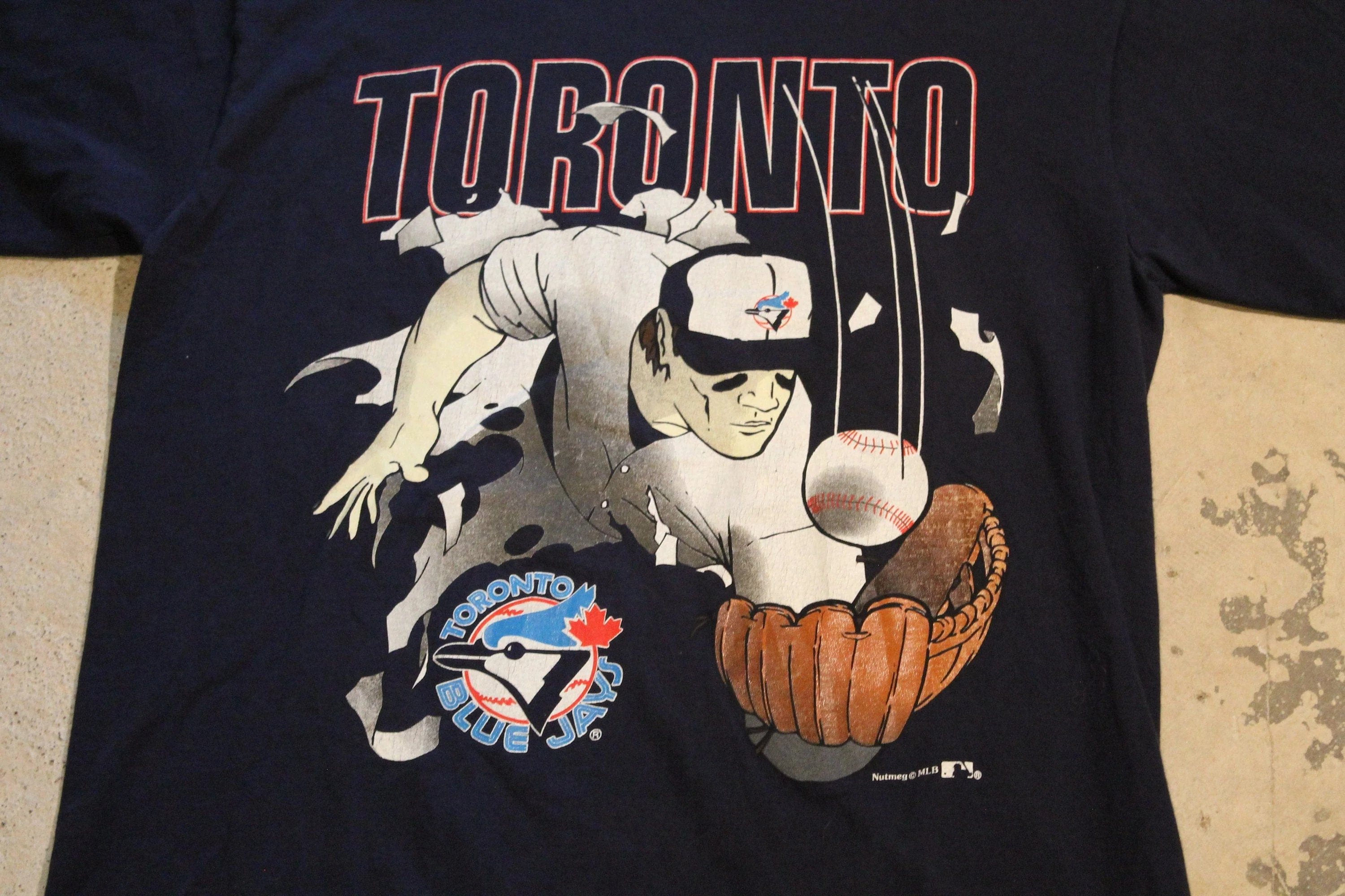 Vintage 1990s Toronto Blue Jays MLB Baseball Nutmeg T Shirt Sportswear Men's Medium - Image 4