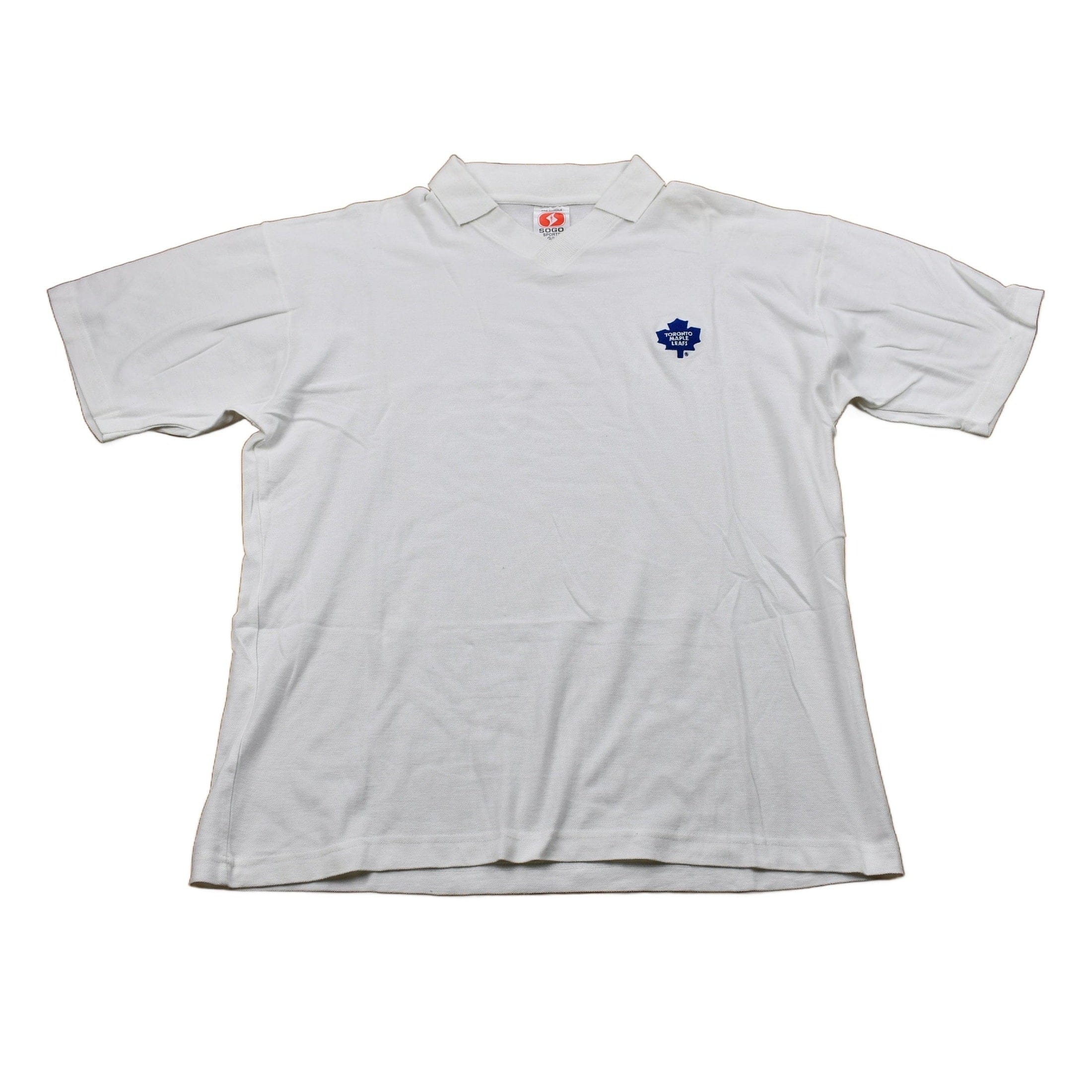 Vintage 1990s Toronto Maple Leafs Embroidered Collared T-Shirt Men's Large