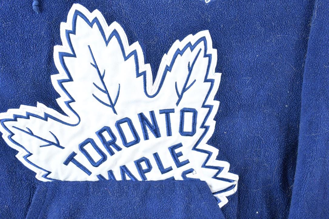 Vintage 1990s Toronto Maple Leafs Fleece NHL Hoodie Sweater Men's XL - Image 3