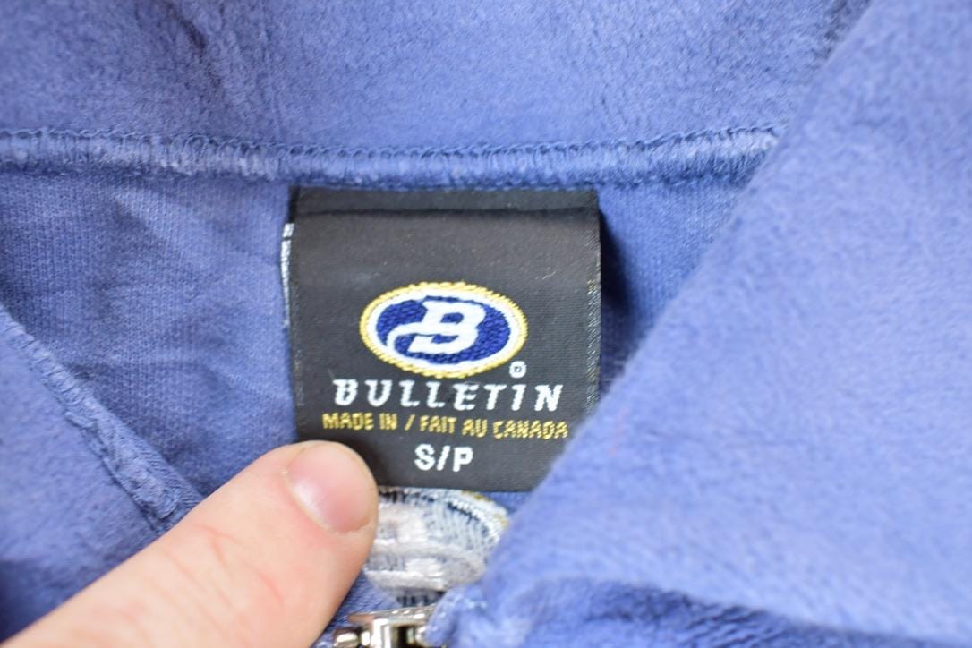 Vintage 1990s Toronto Maple Leafs Fleece Quarter Zip Collared NHL Hockey Sweatshirt Men's Small - Image 3