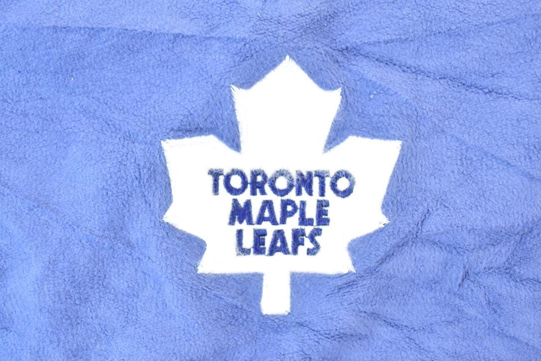 Vintage 1990s Toronto Maple Leafs Fleece Quarter Zip Collared NHL Hockey Sweatshirt Men's Small - Image 4