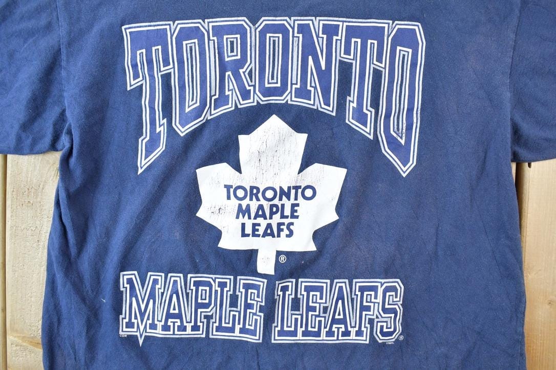 Vintage 1990s Toronto Maple Leafs NHL Graphic T-Shirt Men's Large - Image 4