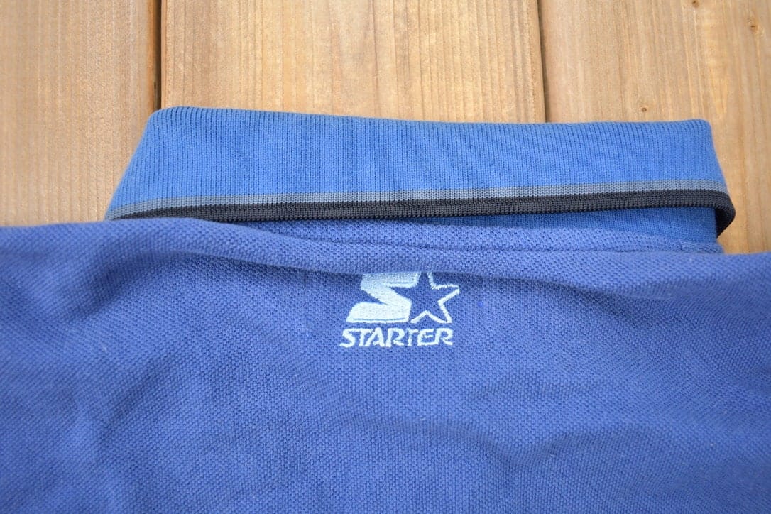 Vintage 1990s Toronto Maple Leafs Starter NHL Graphic Polo Button Up T-Shirt Men's Medium - Image 6