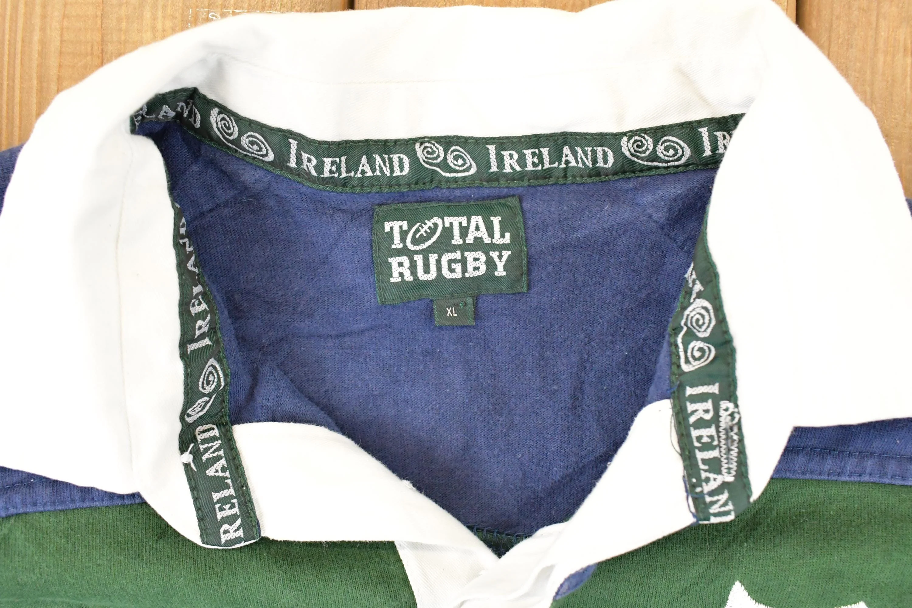 Vintage 1990s Total Rugby Ireland Quarter Button Up Shirt Men's L - Image 5