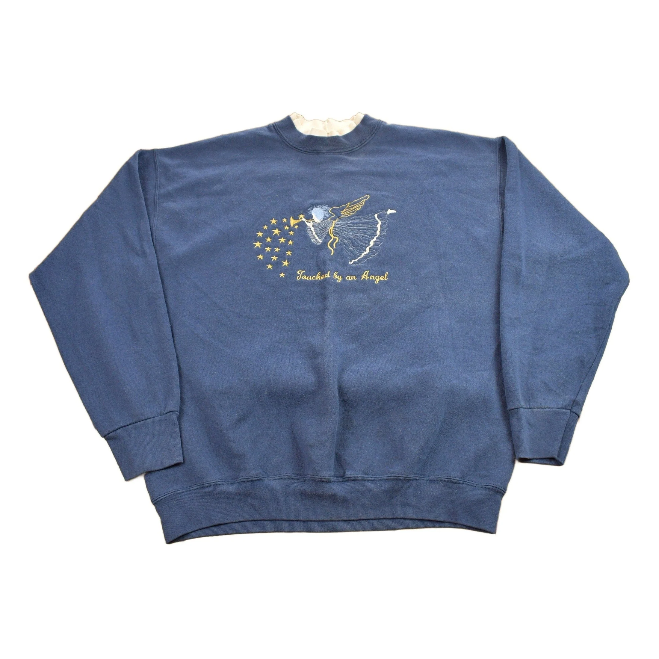 Vintage 1990s "Touched By An Angel" Double Collar Crewneck Sweater Men's XL