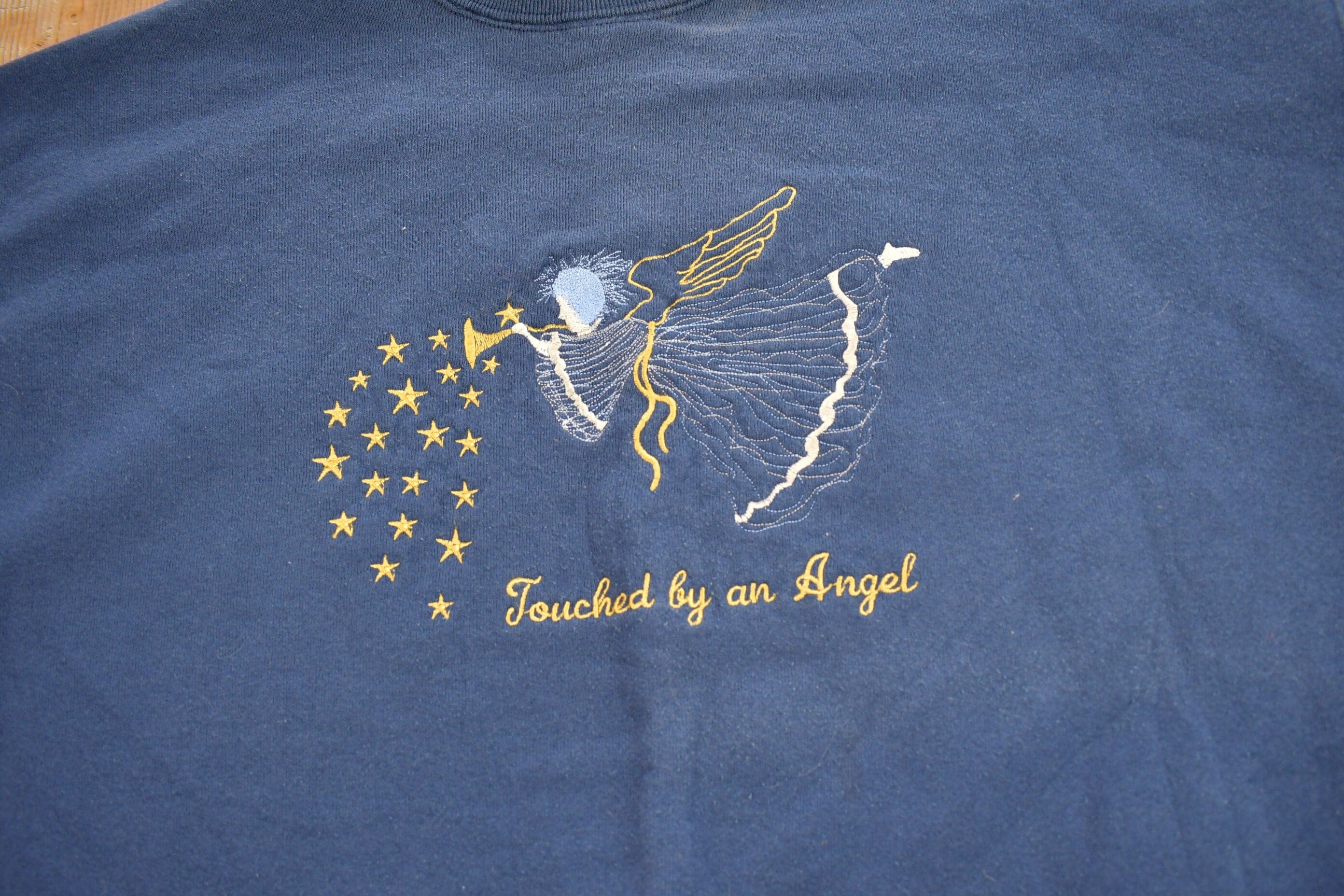 Vintage 1990s "Touched By An Angel" Double Collar Crewneck Sweater Men's XL - Image 3