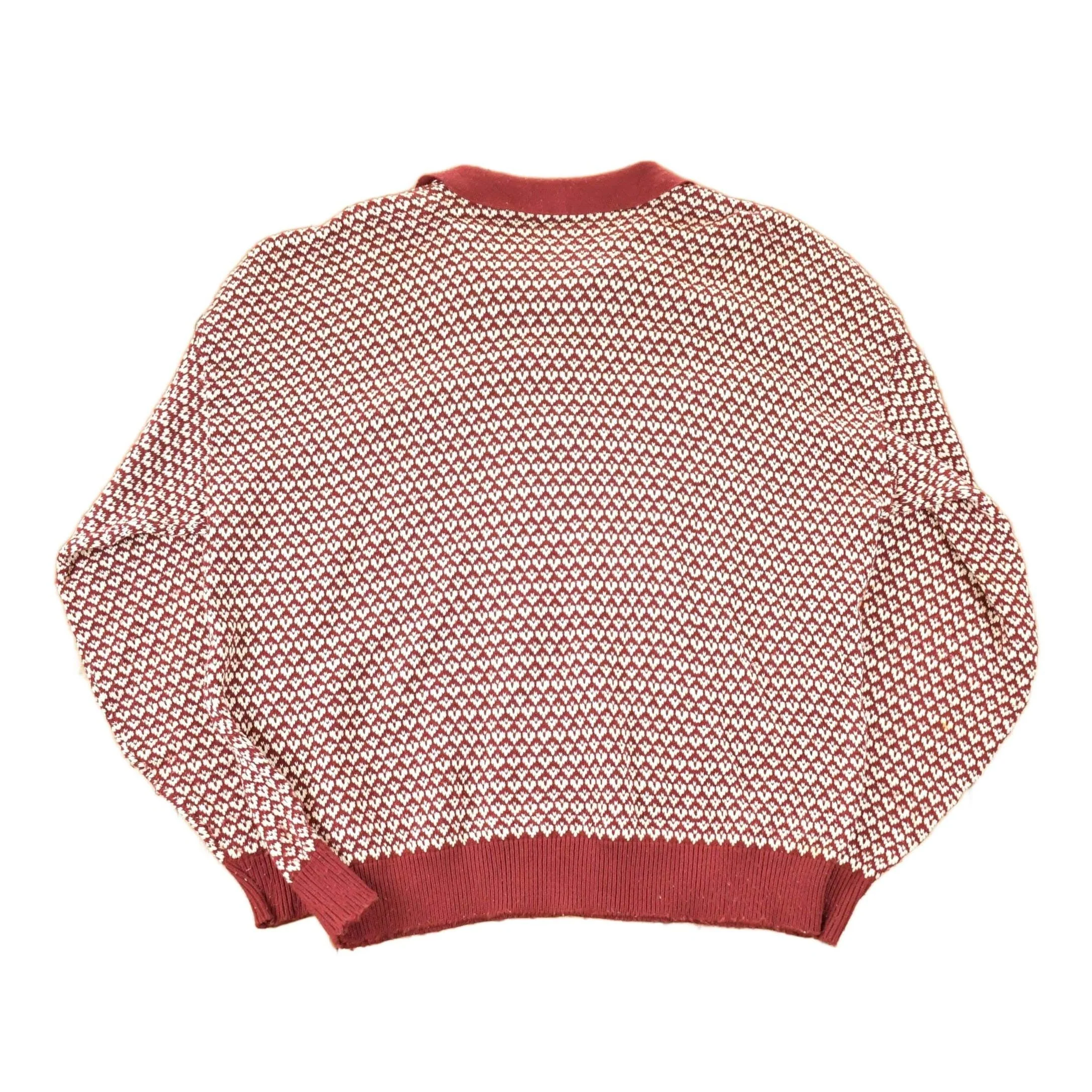 Vintage 1990s Towncraft Qauarter Button Knit Crewneck Sweater Mens L Tall - Image 2
