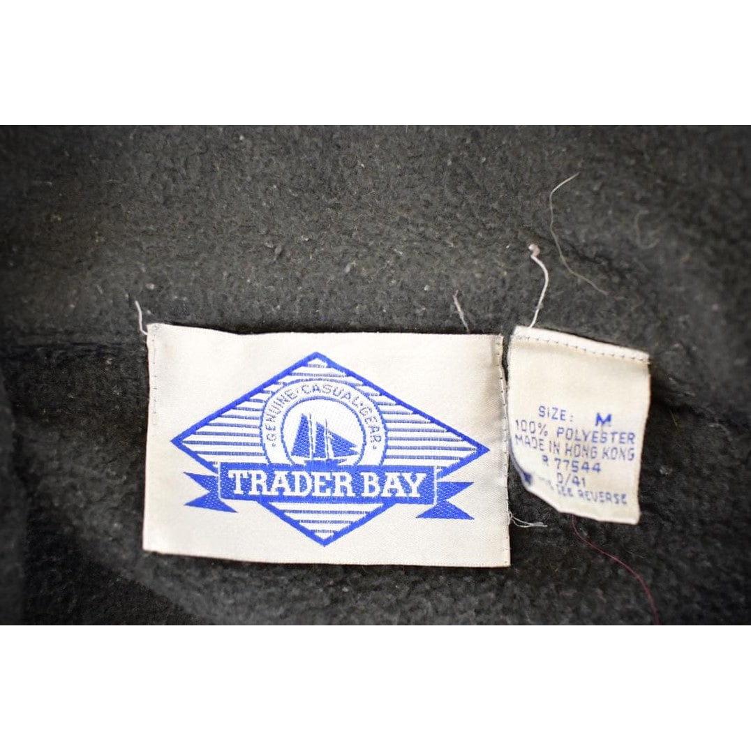 Vintage 1990s Trader Bay AOP Quarter Zip Fleece Outdoorsman Sweater Men's L - Image 3