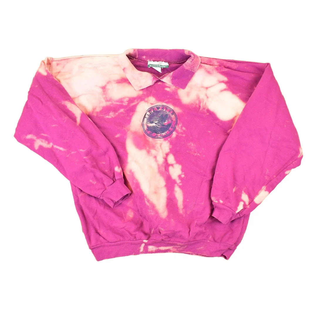Vintage 1990s Tradewater Traders Collared Tie Dye Sweatshirt Women's Cropped L