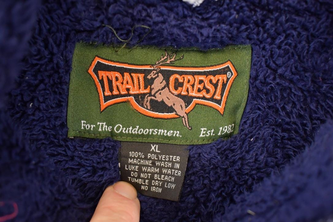 Vintage 1990s Trailcrest AOP Heavyweight Fleece Outdoorsman Sweater Men's L - Image 3