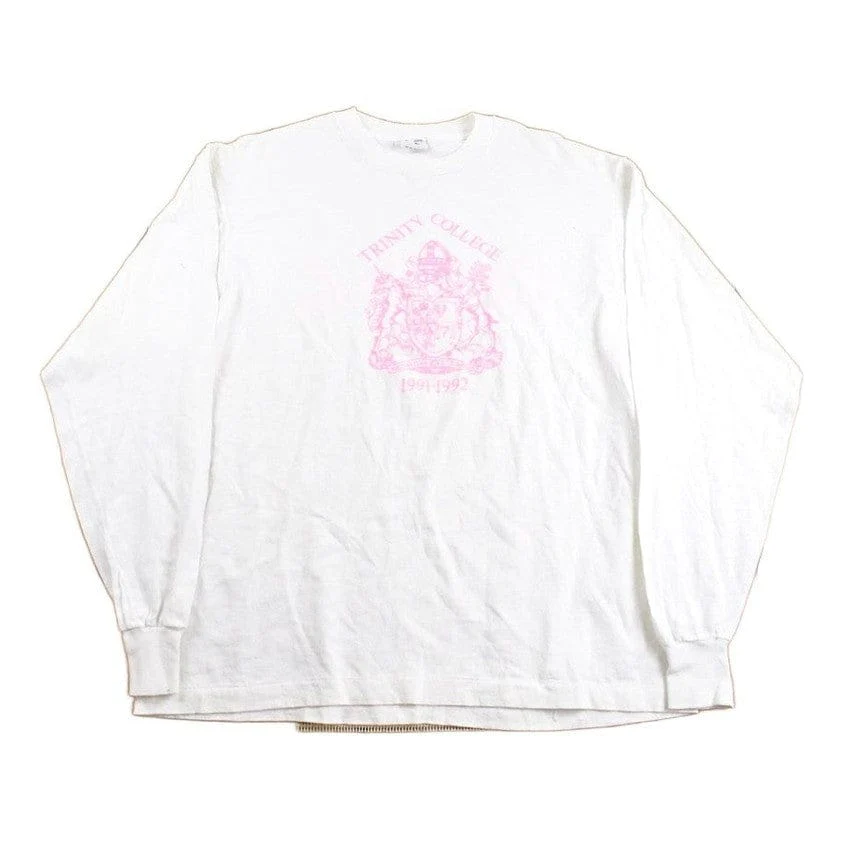 Vintage 1990s Trinity College NRAC Graphic Long Sleeve T-Shirt Men's XL