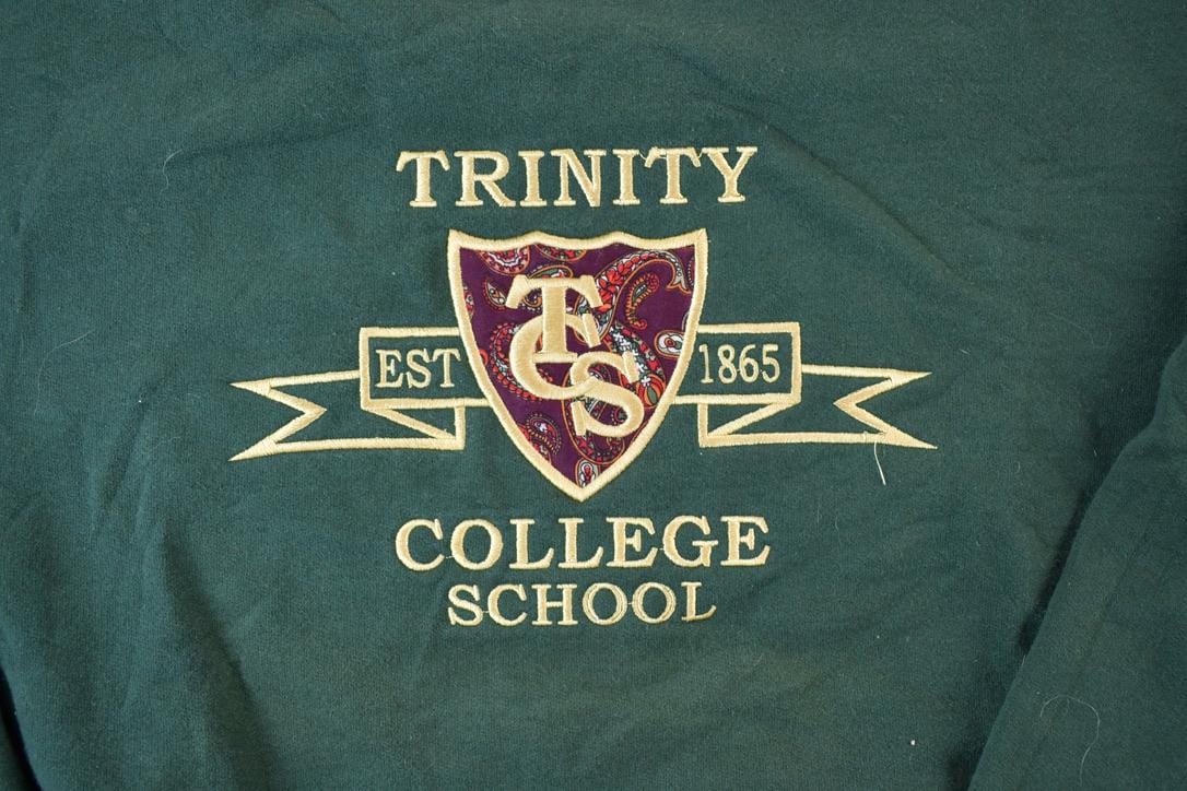 Vintage 1990s Trinity College School Collegiate Crewneck Men's XL - Image 4