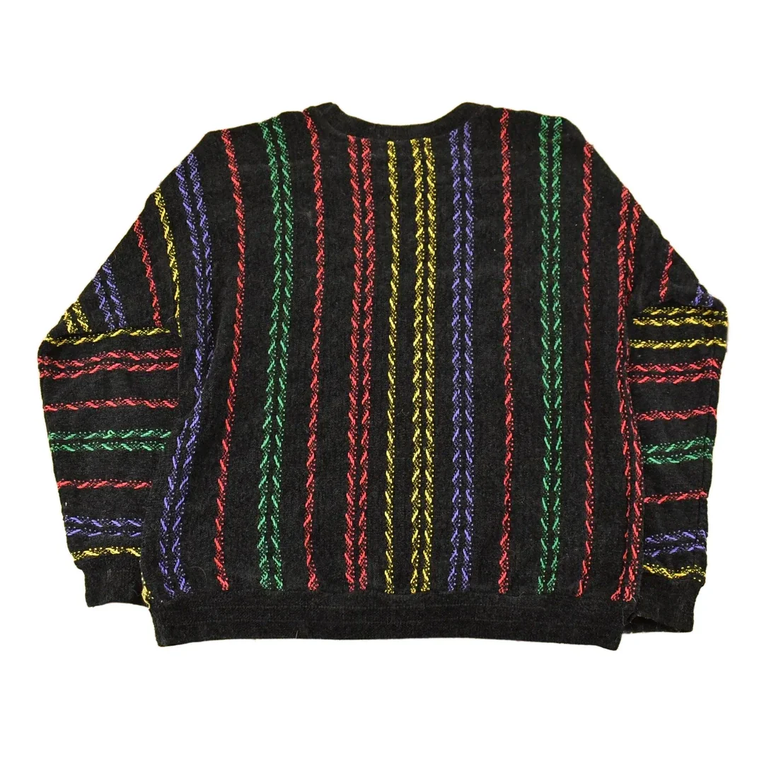 Vintage 1990s Tundra Canada Knit Abstract Pattern Crewneck Sweater Mens Large - Image 2