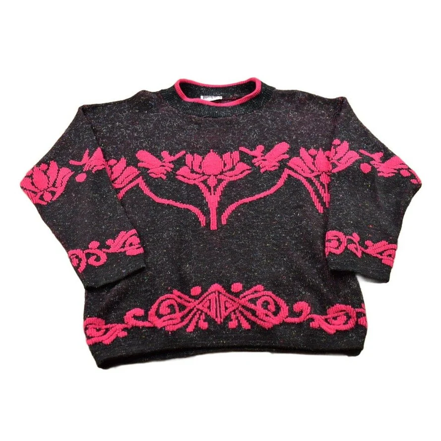 Vintage 1990s Turning Point Knitted Crewneck Sweater Men's Medium