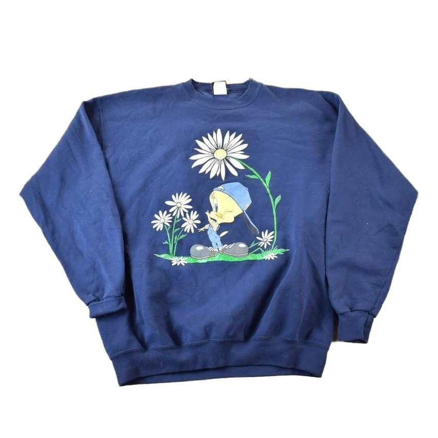 Vintage 1990s Tweety Bird Warner Brothers Souvenir Crewneck Sweatshirt Made In USA Men's XL