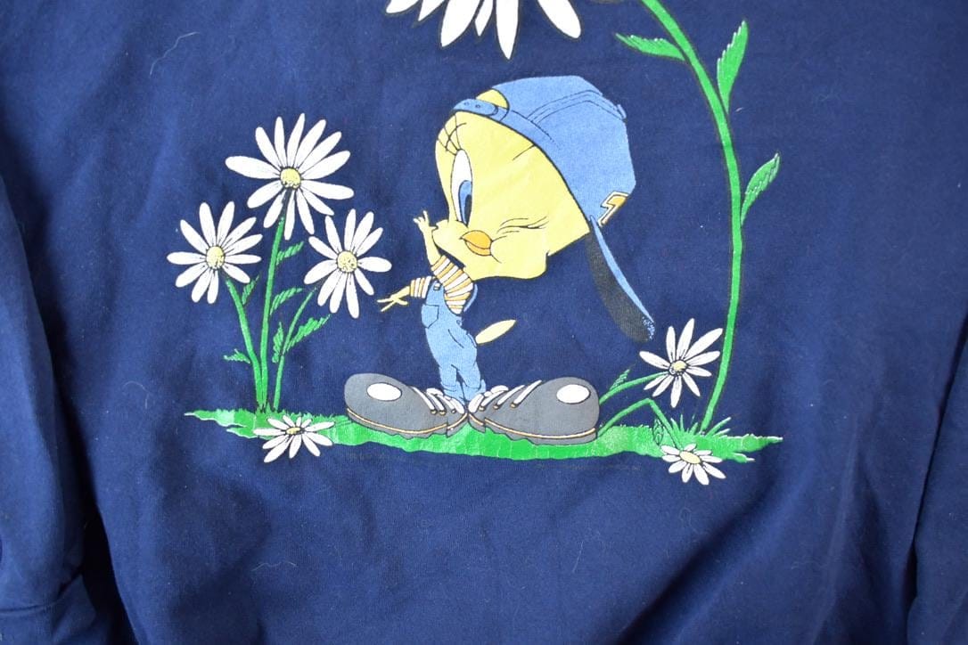 Vintage 1990s Tweety Bird Warner Brothers Souvenir Crewneck Sweatshirt Made In USA Men's XL - Image 4
