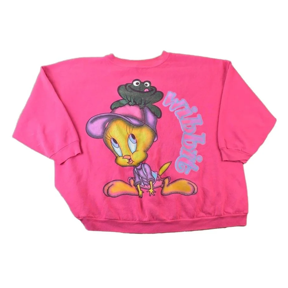 Vintage 1990s Tweety Bird Wibbit Frog Looney Tunes Crew Neck Men's 2XL