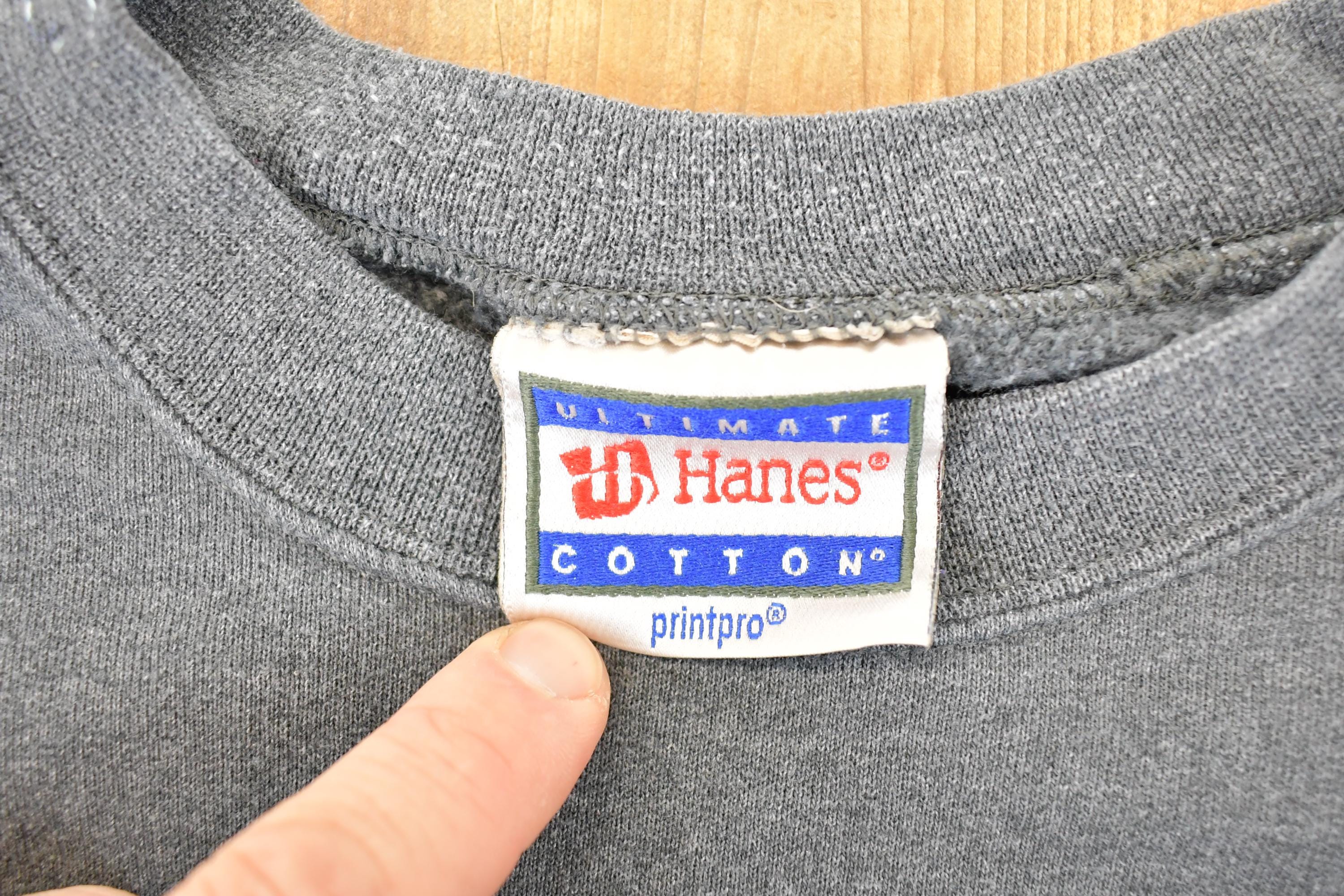 Vintage 1990s Ultimate Hanes Cotton Heavyweight Blank Print Pro Crewneck Sweatshirt Men's XL - Image 3