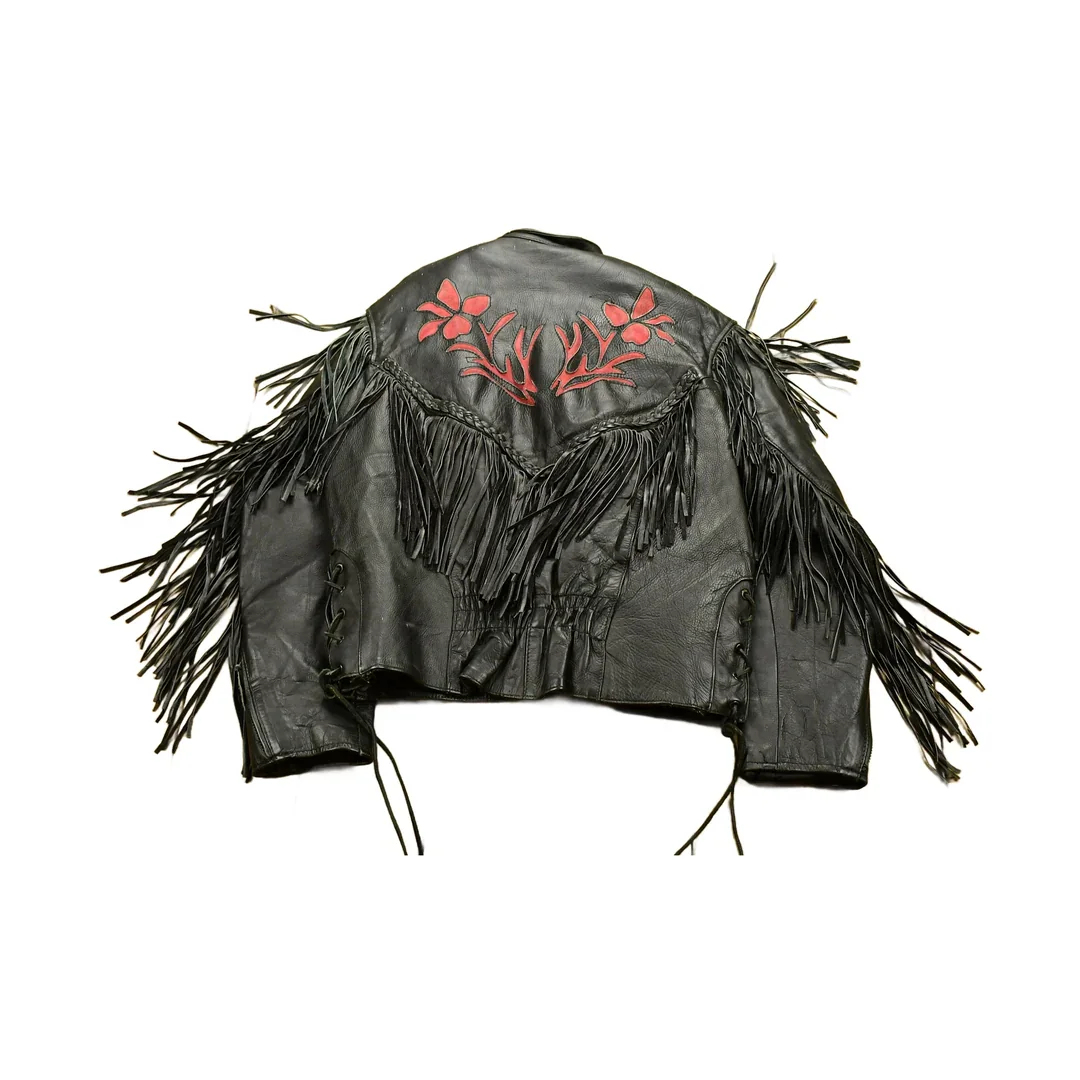 Vintage 1990s Unik Leather Collection Womens Motorcycle Jacket - Image 2